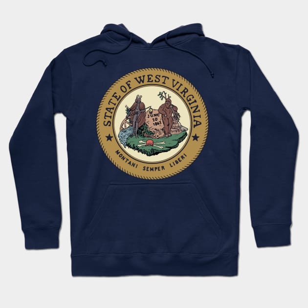 Cryptid State Seal of West Virginia Hoodie by Ballyraven